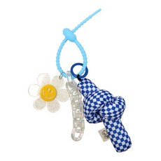 Bfancy 格紋繩結包包鑰匙圈, 1個, 藍色