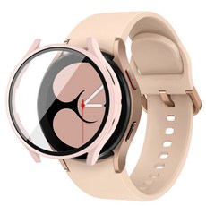 디씨네트워크 강화유리 풀커버 스마트워치 케이스 44mm, 로즈핑크, 1개