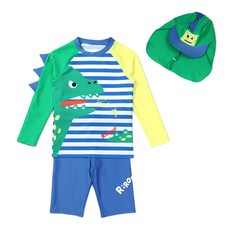 알로봇 남아용 디노 래쉬가드 상하의 세트