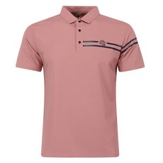 FERRA US 男款半線條撞色彈性高爾夫球衫 CTM4OM2148