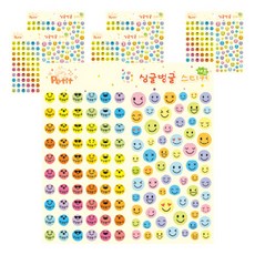 쁘띠팬시 디자인 싱글벙글 칭찬 이모티콘 스티커 DA5268, 혼합색상, 6개