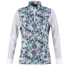 luxgolf 女款花卉網眼袖長袖高爾夫衫 ABWTS42304