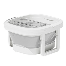 Happy Easy 家用便攜式可折疊省空間足浴桶 + 蓋子 + 支架組合, 灰色, 1套