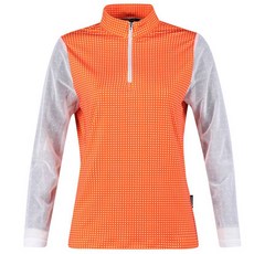 arnaldo bassini 女款圖案網眼袖長袖高爾夫衫 ABWTS42303