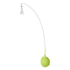 고양이 고슴도치 깃털 낚시대 장난감, 그린, 1개