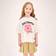 JELISPOON 女童花朵工裝百褶裙上下裝套組