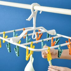 Aromates 便攜式折疊方形20夾曬衣架, 白色