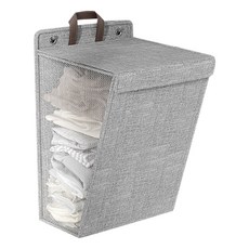Aromates 可折疊室內多功能收納洗衣籃, 灰色, 1個