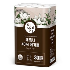Hanyeji Perni Mega Roll 3層天然紙漿衛生紙, 40m, 30捲, 1個