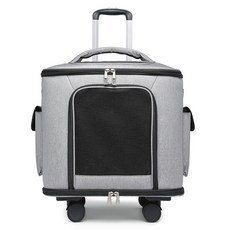 Chilsi 寵物簡易拉桿外出籠, 1個, 灰色