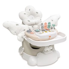 jellymom Muna增高椅 櫻花 6件組, 灰霜(椅子）、月桂樹(枕頭）, 1組