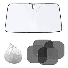 당신의카 차량용 가림막 원터치 자동차 접이식 블라인드 선블라인드 햇빛 가리개 + 옆유리용 2p + 파우치 세트 라지, 블랙, 1세트