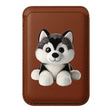 엠피에스 큐티펫 자력강화 맥세이프 휴대폰 카드 지갑 케이스, 시베리안허스키, 1개