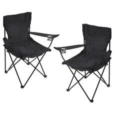 화이트울프 폴딩 캠핑 체어, 블랙, 2개