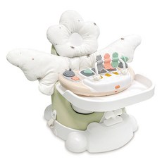 jellymom Muna增高椅 櫻花 6件組, 橄欖(椅子）、花束(枕頭）, 1組