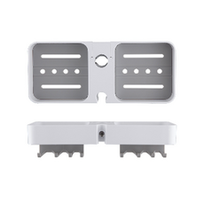 Happy Easy 免鑽孔浴室蓮蓬頭置物架, 白灰色