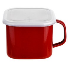 UNIQUE HOUSE HOME DECO 電磁爐手柄琺瑯儲物鍋 + 蓋子組, 紅色, 16cm, 1個