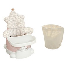 jellymom Muna增高椅 Stella 6件組, 1組, 桃紅色 (椅子), 米色 (Stella)