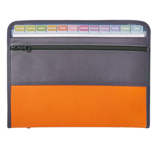 아스터 13칸 파일 서류 바인더 정리 보관함, 오렌지, 1개