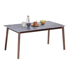 베스트리빙 스칸디 세라믹 식탁 테이블 방문설치, 월넛(프레임) +그레이(세라믹), 4인용