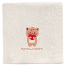 moms nature 嬰幼兒用竹纖維浴巾 320g, 1個, B愛心Benny