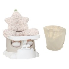 jellymom Muna增高椅 Stella 6件組, 1組, 灰色奶油色 (椅子), 粉紅色 (Stella)