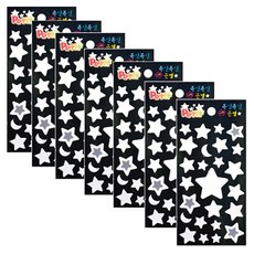 Petit 夜光貼紙 蓬鬆柔軟黑星 DA5633, 7個, 混合顏色