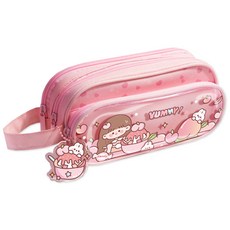 DOnG-A Pms 3層可愛少女手提大容量鉛筆盒, 1個, 蜜桃冰沙