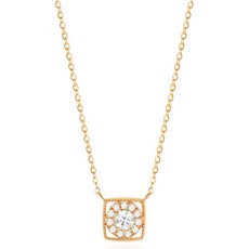 새미쥬얼리 여성용 14k 스퀘로어 큐빅 목걸이 + 쇼핑백