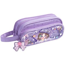 DOnG-A Pms 3層可愛少女手提大容量鉛筆盒, 1個, 紫色