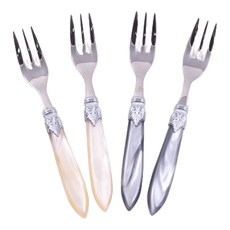 RIVADOSSI SANDRO Raulashine 蛋糕叉 2款 x 2入組 象牙白 灰色, 1套, 單品