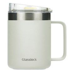 Glasslock 素色易握保溫杯, 米色, 1個, 400ml