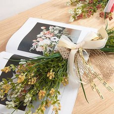 flowertree 基本款玻璃人造花環, 黃色