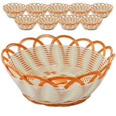 LOHJA 國產圓形三行菜籃, 橘色, 10個