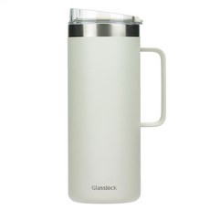 Glasslock 素色易握保溫杯, 米色, 1個, 900ml