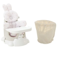 jellymom MUNA 幼兒增高輔助椅 Buddy 6件組含收納袋, 1套, 奶油灰(椅子), Toto兔(枕頭)