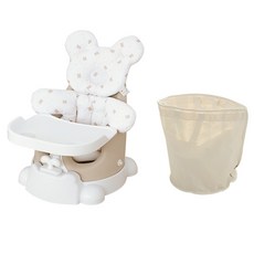 jellymom MUNA 幼兒增高輔助椅 Buddy 6件組含收納袋, 1個, 琥珀米(椅子), Gomi熊(枕頭)