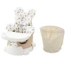 jellymom MUNA 幼兒增高輔助椅 Buddy 6件組含收納袋, 1套, 琥珀米(椅子), Gomi蔓越莓(枕頭)