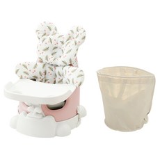 jellymom Muna Booster Chair Buddy 6種包包組, 1組, 桃粉色(椅子）、尾巴紅莓色(枕頭）