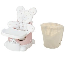 jellymom Muna Booster Chair Buddy 6種包包組, 1組, 桃粉色(椅子）、尾巴熊(枕頭）
