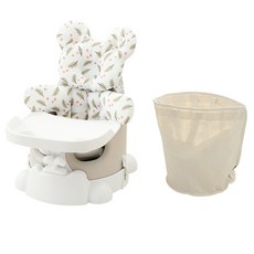 jellymom Muna Booster Chair Buddy 6種包包組, 1組, 灰霜(椅子） 尾紅莓(枕頭）