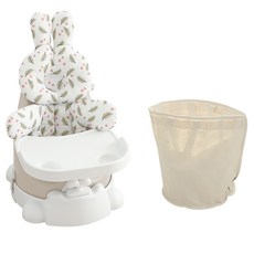 jellymom Muna Booster Chair Buddy 6種包包組, 1組, Ash Cream(椅子）、Toto Cranberry(枕頭）