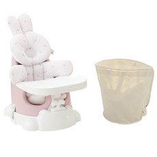 jellymom Muna Booster Chair Buddy 6種包包組, 1組, 桃粉色(椅子）、托托兔(枕頭）