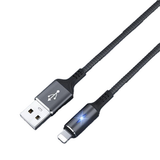 브이로즈 A타입-아이폰 8핀 데이터 고속 충전 케이블, 2m, 블랙, 1개