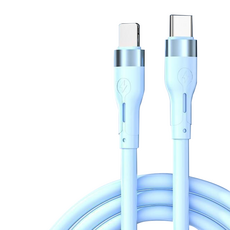 브이로즈 C타입-아이폰 8핀 두꺼운 충전 케이블, 1m, A 블루, 1개