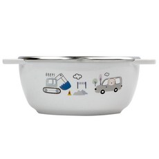 嬰幼兒用汽車防滑手把不鏽鋼碗, 1個, 白色