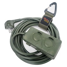 One Stop 移動式多孔插座 2孔 HJM-YJS162 魔鬼氈登山扣 隨機出貨, 卡其色, 5m, 1套