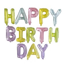 WOW PARTY KOREA HAPPY BIRTHDAY 果凍字母鋁箔氣球組, 2套, 隨機出貨