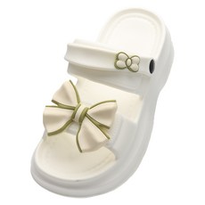 U.SEVEN 女款DM荷葉邊拖鞋, 245, 白色