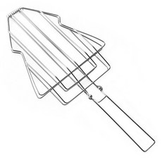 全不鏽鋼可折疊式烤魷魚手柄烤網烤盤, 1個